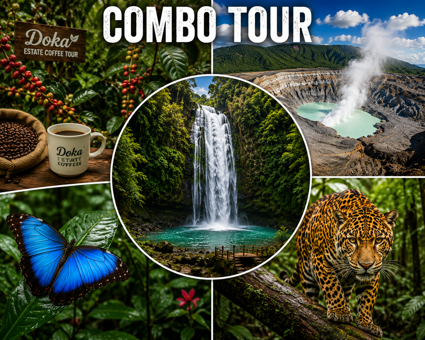 FROM SAN JOSE POAS VOLCANO, COFFE TOUR AND LA PAZ WATERFALLS